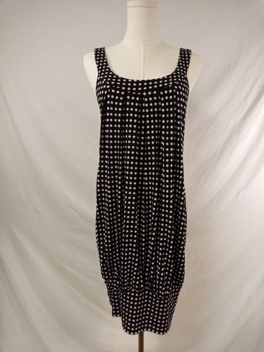 BCX Women's Black White Polka Dots Mini Bubble Dress Size Small